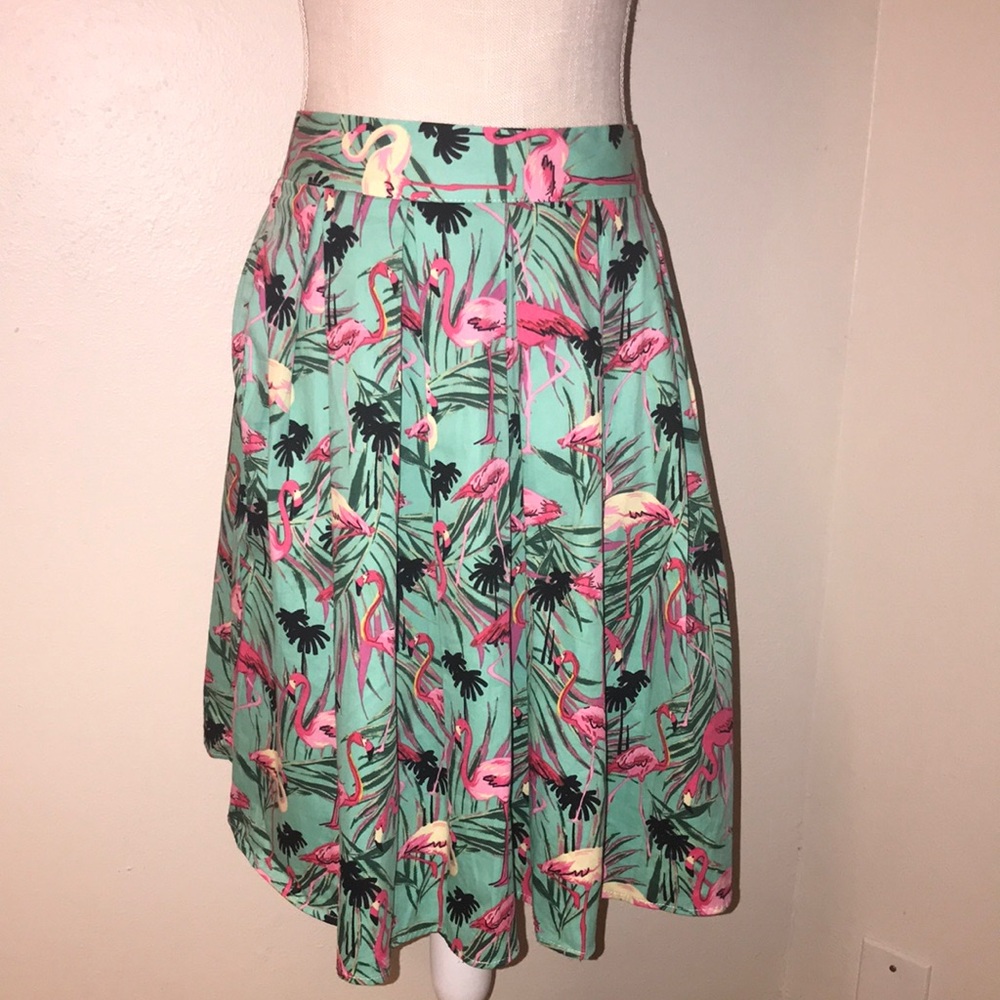 Vintage Inspired ‘Rockabilly’ Retro Flamingo Skirt size Small